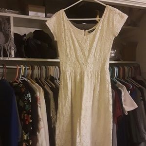 White lace mad men dress